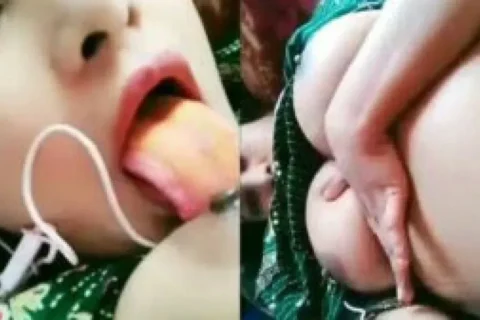 Bangladeshi beautiful girl licking her own nipples