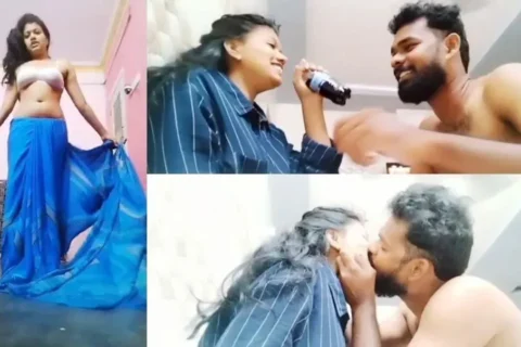 HORNY TAMIL COUPLE KISSING GIVING SENSUAL SLOPPY BLOWJOB SUCKING BALLS