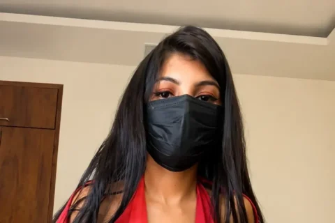 Desi Babe Pressing Her Pinched Nipples in a Red Bikini Boobs Show Sex Video