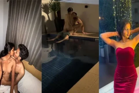 Rich Couple Fuck Enjoying Her Home Swimming Pool