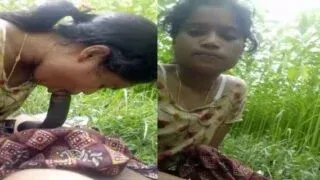 Desi gaon ki ladki ne khet mein apne lover ko diya hot blowjob Sex Video