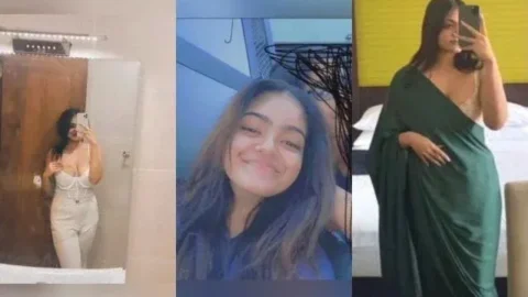 Desi Girlfriend Leaked Nudes, Squeezing Her Big Boobs On Camera