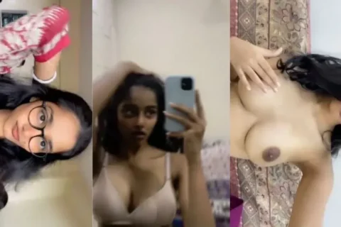 Beautiful Sneha Latest Most Exclusive Viral Video Teasing Showing Pressing Boobs with Full Face