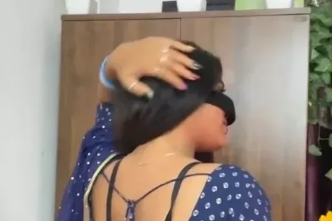 Desi Bhabhi Stripping Out of Her Saree to Show Off Her Juicy Boobs Sex Video