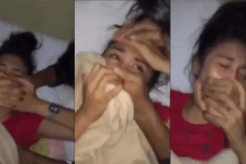 Guy Covers Girl Mouth While Other Fucks Missionary Hardcore