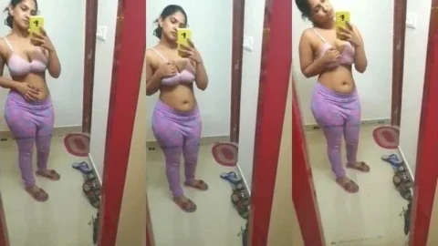 Leaked Desi Bhabhi Squeezes Massive Boobs and Pouts for the Camera