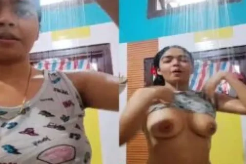 Big boobs Indian babe under shower viral clip