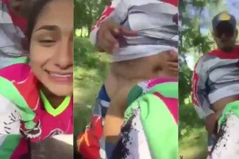 Beautiful college girl sex with her boyfriend in a park video leak