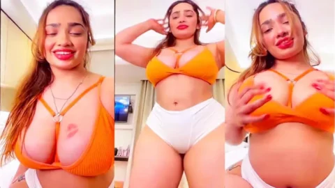 Aditi Mistry Nude Boobs Hard Nipples Exposed in Yellow Bikini