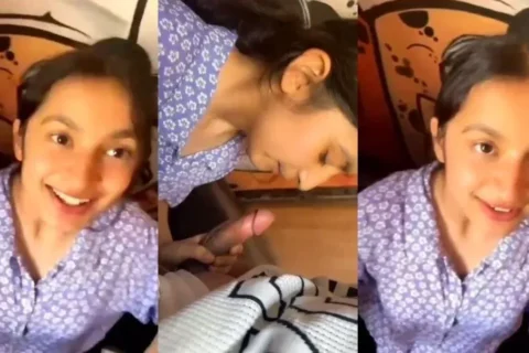 Beautiful Desi GF Coaching Classes Bunk Giving Amazing Blowjob with Full Face Clear Audio