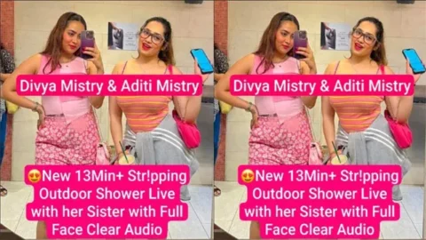 Aditi Mistry Stripping Outdoor Shower Her Sister Divya M!stry Full Video