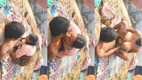 Desi BBW Bhabhi Gives Sloppy Blowjob and Rides Hard Dick Outdoors