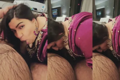 Desi Milf Giving Blowjob to her Hubby