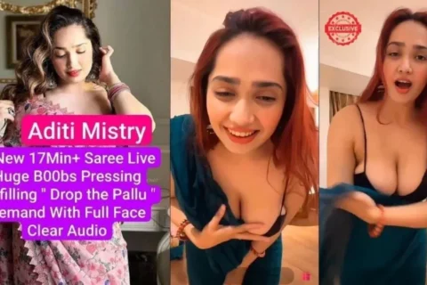 ADITI MISTRY New APP Exclusive Super Hot SAREE LIVE Huge Boobs Pressing Demand