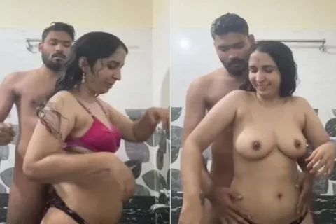 Bhabhi under shower nude blowjob and viral boob press