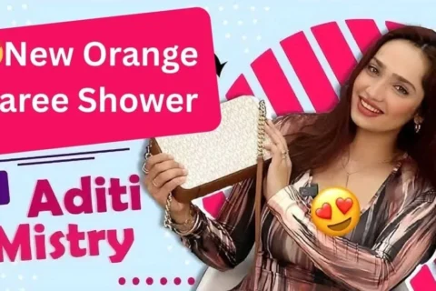 ADITI MISTRY Most Demanded New Part 1 Orange Saree Shower VIDEO Full Transparent Huge Wet Boobs