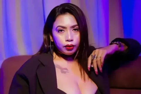 Bengali Moumita Saha Creams Her Nipples and Licks Them While Squeezing Her Huge Boobs