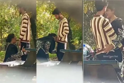 Desi Cute Lovers Outdoor Blowjob Secretly Captured Viral