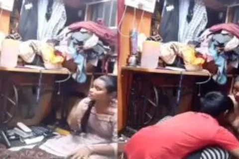 Desi boobs press and sucking in tailor shop