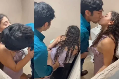 Desi Guy Living Abroad Fucking Foreign Girlfriend in Public Bathroom Sex Video XXX