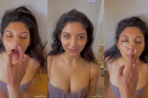 NRI Desi Pretty Babe Loves to Get Covered in Cum of Her Pimp Boyfriend