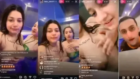 Paki Tik toker Big Boobs Press With Anum Mirza and Hunain Bajwa On Insta Live