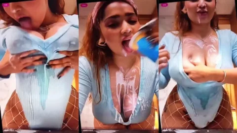 Aditi Mistry Nude Boobs Nipples Play With Cream and Banana Hottest Live Video Part 1