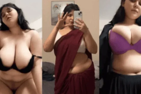 Big Boobie Milky Skin Baddie Teases With Hot Strip Pussy Show