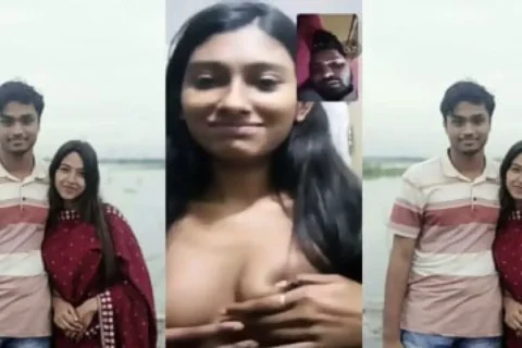 Cute GF Showing Pressing Boobs On Videocall