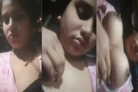 Cute village girl recording her nudes showing boobs