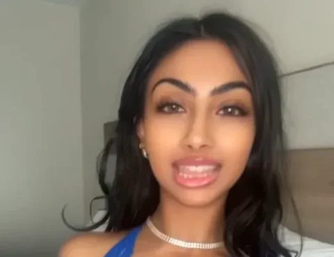 NRI Onlyfans Model Natasha Dossani Masturbates Wet Pussy with Vibrator in Blue Lingerie Sex Video