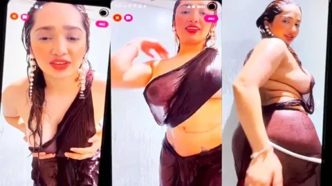 Aditi Mistry Wet Saree Video Shows Nude Boobs Hard Nipples Leaked Part 2