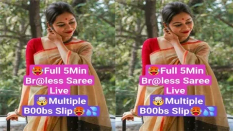 Ashi Singh Most Demanded Exclusive Full 5Min Braless Saree Live . Multiple Boobs Slip with Face Clear Audio