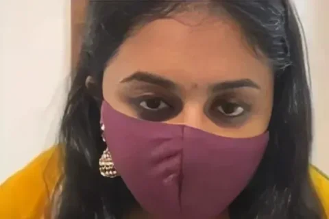 Horny Desi Masked Girl Teasing In Yellow Dress And Pressing Boobs Hard Sex Video