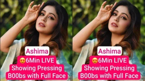 Beautiful Model ASHIMA Latest Most Exclusive 6Min Premium Live Showing Pressing Boobs with Full Face
