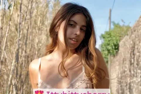 Sexy Insta Babe Ittybittycherry Strips Revealing Hairy Pussy And Round Ass Teasing Nude Dancing Lifting Her Top Showing Tits