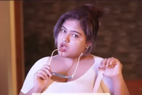 Fashion model Megha Das Ghosh strips white lingerie bra reveals big boobs rubs and lift on bed Sex Video