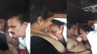 Hot Mallu housewifes secret car romance and boobs play Sex Video