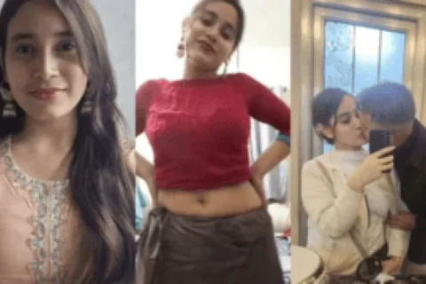 Hot Desi Woman Strips Red Saree and Plays with Boobies on Live Call