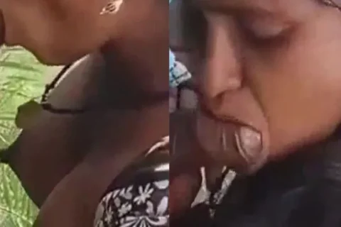 Mallu girl giving blowjob outdoors