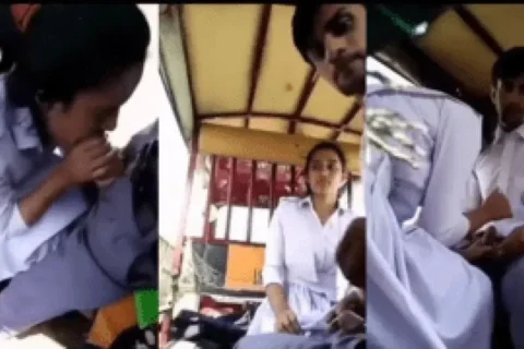 College Lovers Quick Blowjob In Moving Rickshaw