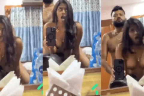 Kinky Desi Couple Records Their Hot Mirror Doggy Fuck With Intense Orgasmic Expressions