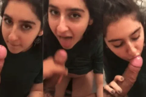 Girl Bathroom Blowjob Then Standing Doggy Fuck