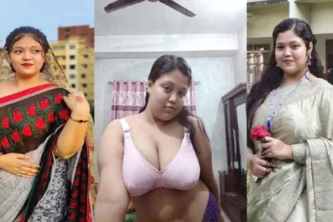 Sexy Milf Busty GF Saree Teasing Pressing Boobs Leak