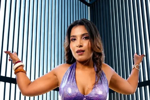 Tanya Chaudhry Slowly Strips Out Her Blue Bikini Teasing And Going Fully Nude