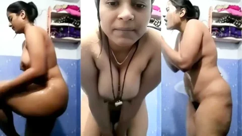Horny Desi Bhabhi Nude Bathing MMS Leaked Wet Pussy Show
