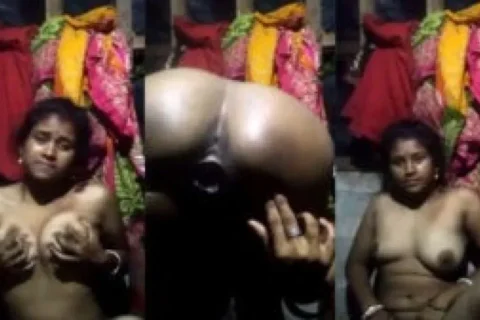 Dehati Bengali wife showing her pussy and boobs