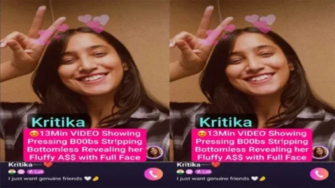 Kritika Most Exclusive 13Min Premium Live Showing Pressing Boobs with Full Face Hot Expressions