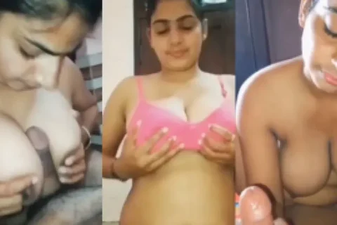 Slutty Young Sali Strips Gives Jija Handjob Boobjob Then Blowjob