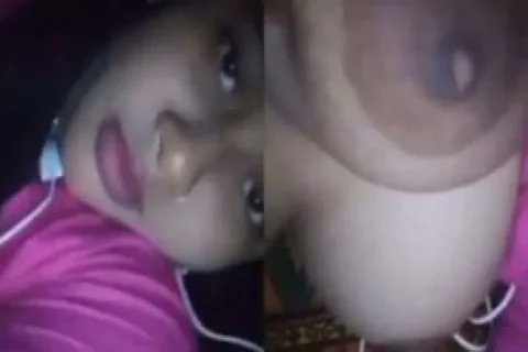 Sweet Bengali college girl showing her big boobs